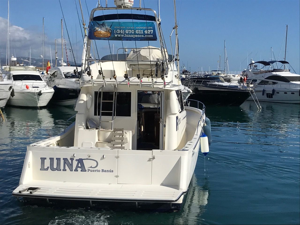 The Luna moored in Puerto Banus
