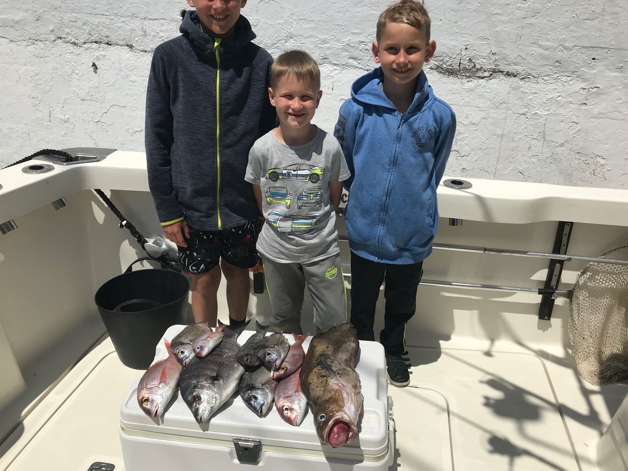 Bottom fishing catch on board the Luna in Marbella